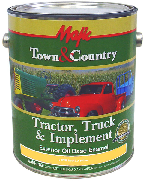 TRUE VALUE MFG COMPANY 8-0957-1 Majic Town & Country Tractor, Truck & Implement Enamel 1 Gal - New JD Yellow