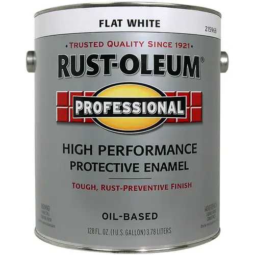 PROFESSIONAL Protective Enamel, Flat, White, 1 gal Can