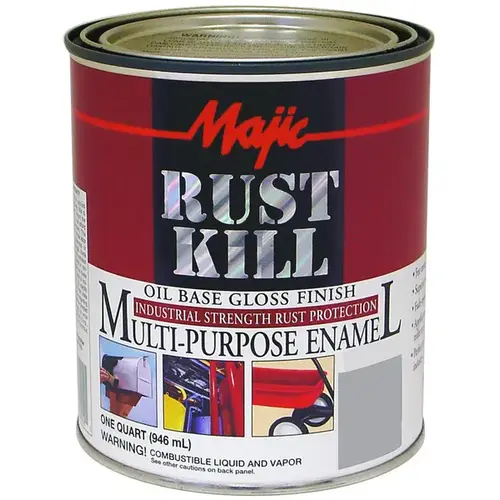 Rustkill Rust-Preventive Coating, Gloss, Aluminum, 1 qt Can