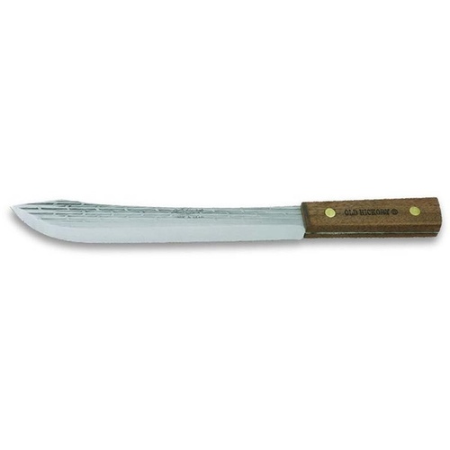 Butcher Knife, 1095 Carbon Steel Blade, Hardwood Handle, Brown Handle