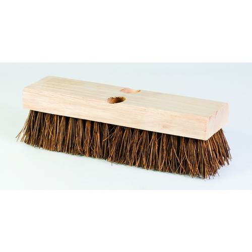 Deck Scrub Brush Palmyra Bristles 10" x 2" with Wood Block Head Brown