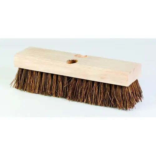 DQB 08750 Deck Scrub Brush Palmyra Bristles 10" x 2" with Wood Block Head Brown