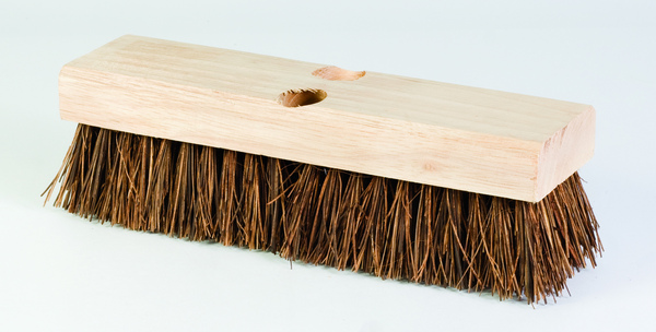 DQB 08750 Deck Scrub Brush Palmyra Bristles 10" x 2" with Wood Block Head Brown