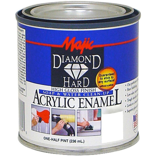 Majic Paints 8-1500-4 DiamondHard Enamel Paint, Gloss, White, 0.5 pt Can