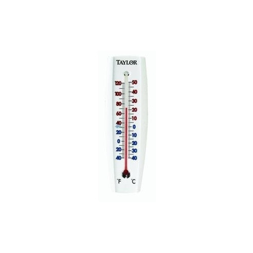 Indoor/Outdoor Thermometer, Curved, 6.75 x 2.25-In.