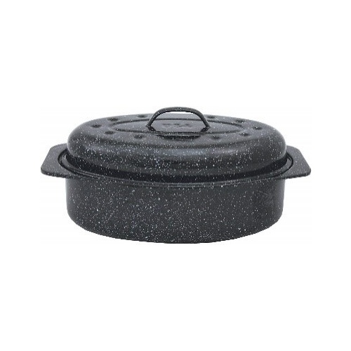 Granite Ware 319799-XCP2 Covered Roaster Porcelain Enamel 7 lb Black Black - pack of 2