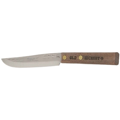 OLD HICKORY O7065 Paring Knife, Carbon Steel Blade, Hardwood Handle, Brown Handle, Flat Bevel Blade Brushed Nickel