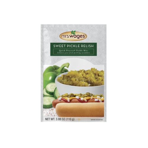 Mrs. Wages W660-J4425-XCP12 Sweet Pickle Relish, 3.9 oz Pouch - pack of 12