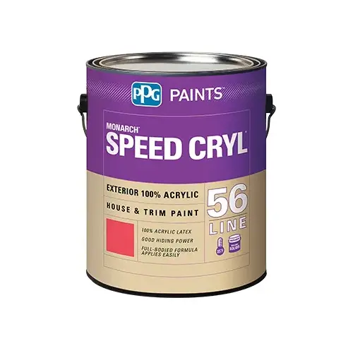 SPEED CRYL 56-110XI-01 Exterior Paint, Flat, Pastel Base/White, 1 gal - pack of 4