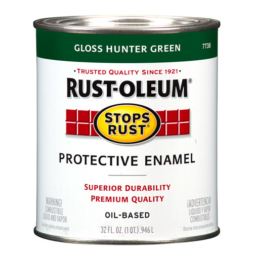 STOPS RUST Protective Enamel, Gloss, Hunter Green, 1 qt Can