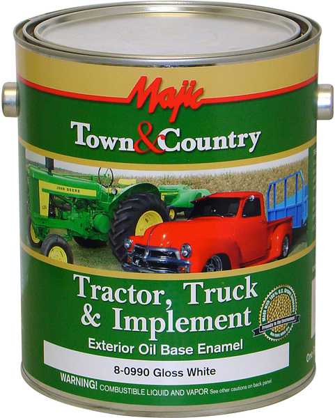 TRUE VALUE MFG COMPANY 8-0990-1 Majic Town & Country Tractor, Truck & Implement Enamel 1 Gallon - White