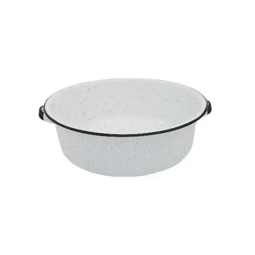 Granite Ware 34709 F6416-4 Dish Pan with Handle, 15 qt Volume, Steel, White