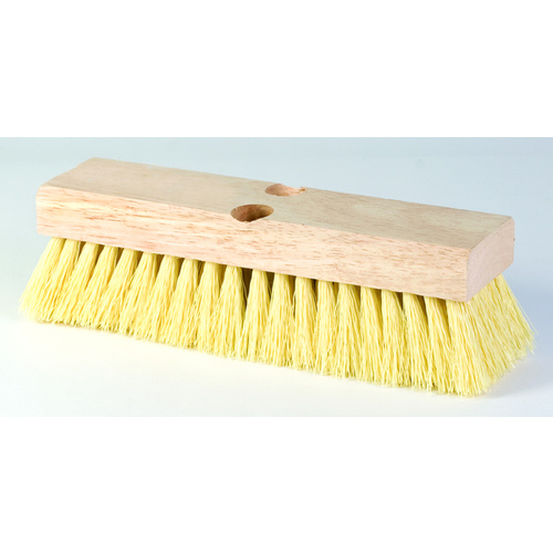 DQB 08760 Deck Scrub Brush Tampico Colored Poly Bristles 10" x 2" with Wood Block Head