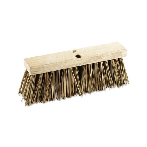 DQB 08502 Street Broom Palmyra Bristles 16" x 6.25" with Wood Block Head Brown