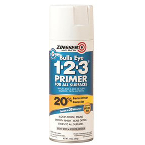 Zinsser 2008 Spray Primer and Sealer Bulls Eye 123 Bright White Smooth Oil-Based Alkyd Resin 13 oz Bright White