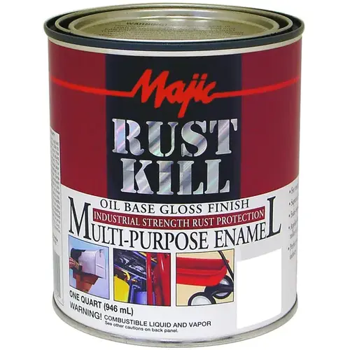 Rustkill Rust-Preventive Coating, Gloss, White, 1 qt Can