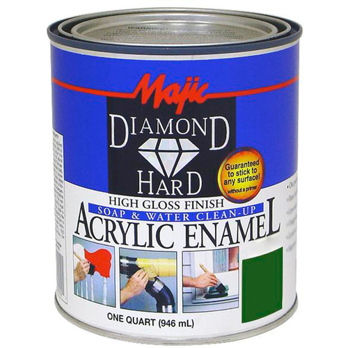 DiamondHard Enamel Paint, Gloss, Machine Green, 1 qt Can