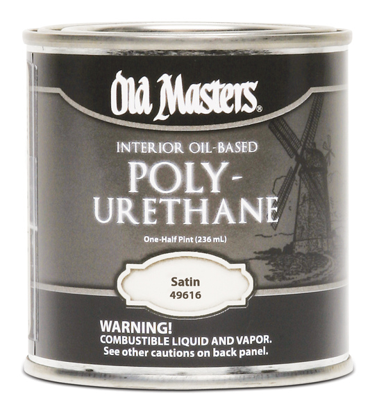 Old Masters 49616 Polyurethane, Satin, Liquid, Clear, 0.5 pt, Can