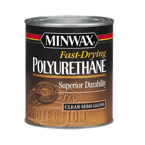 4444 Polyurethane, Semi-Gloss, Liquid, Clear, 0.5 pt, Can