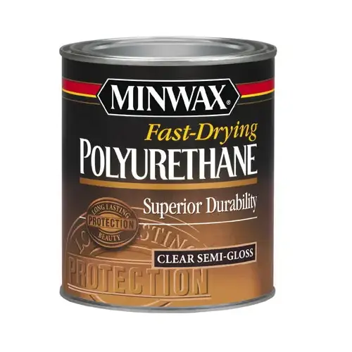 Polyurethane, Semi-Gloss, Liquid, Warm, 1 qt, Can Clear