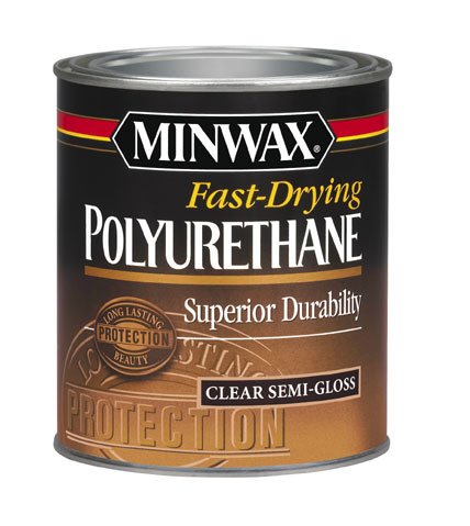 Minwax 230054444 4444 Polyurethane, Semi-Gloss, Liquid, Clear, 0.5 pt, Can