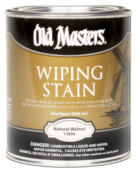 Old Masters 12804 Wiping Stain, Natural Walnut, Liquid, 1 qt, Can