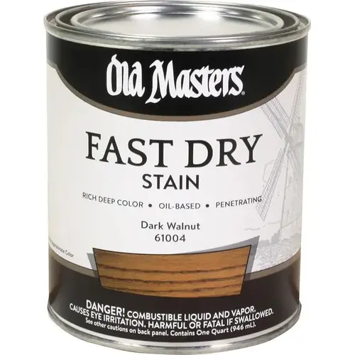 Fast Dry Wood Stain Semi-Transparent Dark Walnut Oil-Based Alkyd 1 qt Dark Walnut