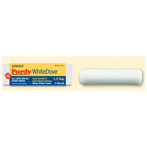 White Dove 14G670182 Paint Roller Cover, 3/4 in Thick Nap, 9 in L, Dralon Fabric Cover