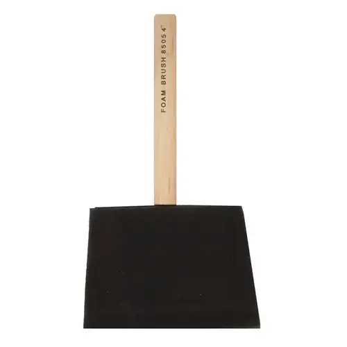 Foam Brush, 4 in W, Wood Handle