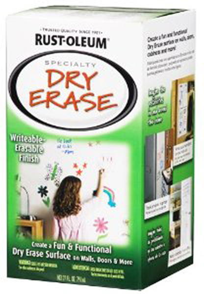 Rust-Oleum 241140 SPECIALTY Dry Erase Paint, Mild, White, 27 oz