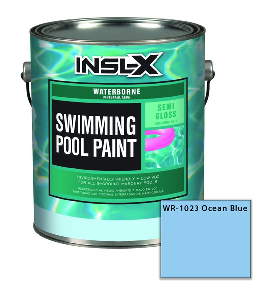 Insl-X WR1023092-01 Swimming Pool Paint Indoor and Outdoor Semi-Gloss Ocean Blue Acrylic 1 gal Ocean Blue