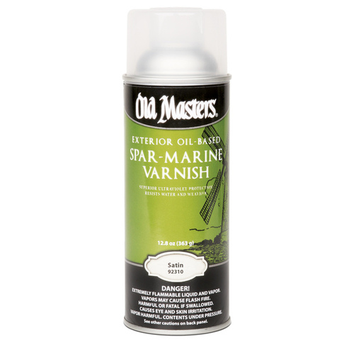 Old Masters 92310 Marine Spar Varnish Spray Satin Clear Oil-Based 12.8 oz Clear