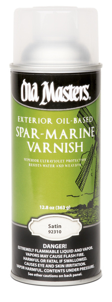 Old Masters 92310 Marine Spar Varnish Spray Satin Clear Oil-Based 12.8 oz Clear