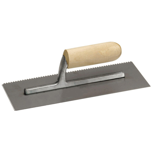 QLT 972 Trowel, 11 in L, 4-1/2 in W, Square Notch, Straight Handle