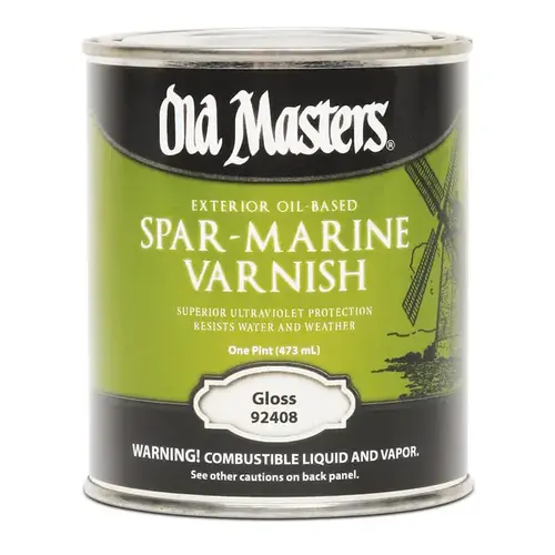 Marine Spar Varnish Gloss Clear Oil-Based 1 pt Clear