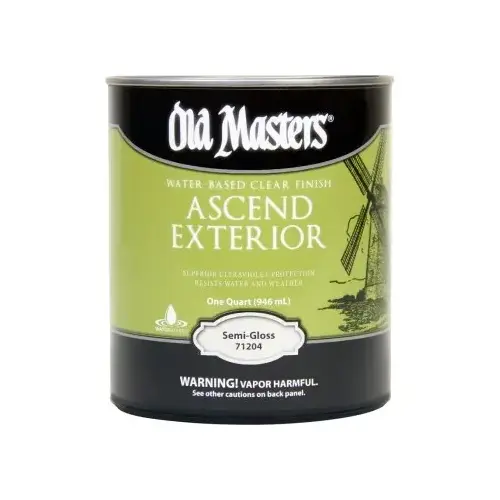 Exterior Finish, Semi-Gloss, Liquid, Clear, 1 qt