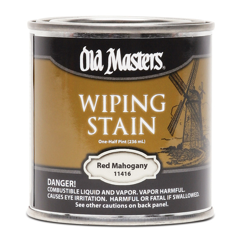 Old Masters 11416 Wiping Stain, Red Mahogany, Liquid, 0.5 pt, Can