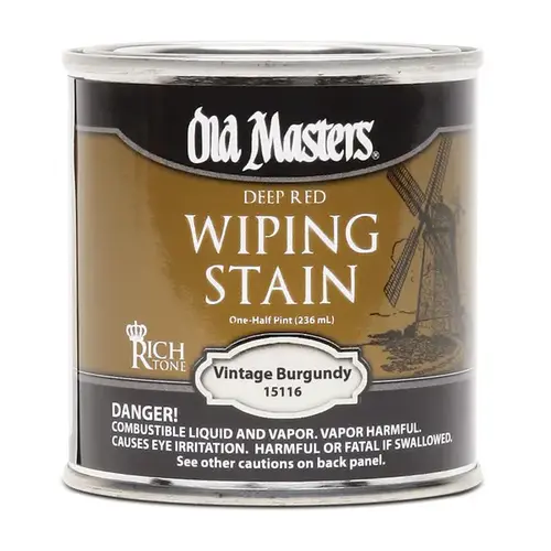 Wiping Stain Semi-Transparent Vintage Burgundy Oil-Based 0.5 pt Vintage Burgundy - pack of 6