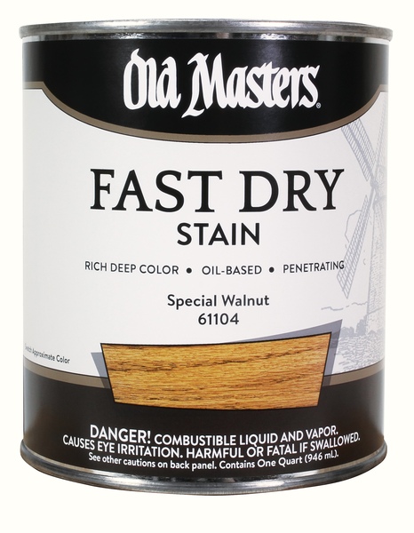 Old Masters 61104 Fast Dry Wood Stain Professional Semi-Transparent Special Walnut Oil-Based Alkyd 1 qt Special Walnut