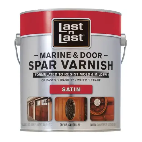 Marine and Door Spar Varnish, Satin, Amber, Liquid, 1 gal - pack of 2