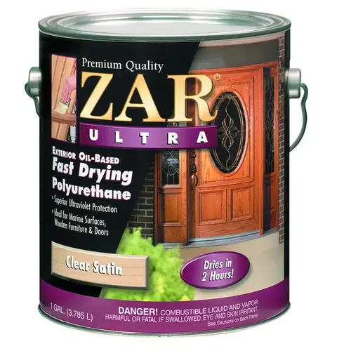 ZAR 34113 Exterior Polyurethane, Liquid, Amber, 1 gal, Can