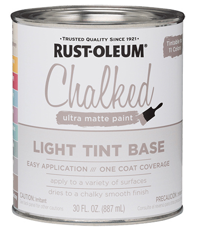 Rust-Oleum 287688 Chalked Chalky Paint, Chalked/Ultra Matte, 30 oz, Quart Light Tint Base