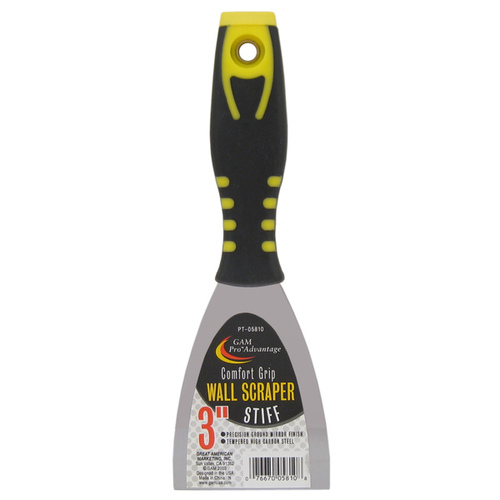 Great American Merchandise & Events PT-05810 Professional Rubber Grip Stiff Wall Scraper - 3"