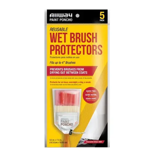 Allway Paint Poncho Wet Paint Brush Protectors (5-Pack)