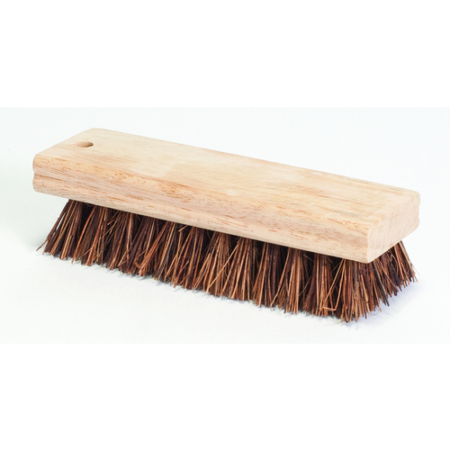 DQB 32400027 Scrub Brush Palmyra Bristles 7.25" x 1-1/8" Square with Wood Block Handle