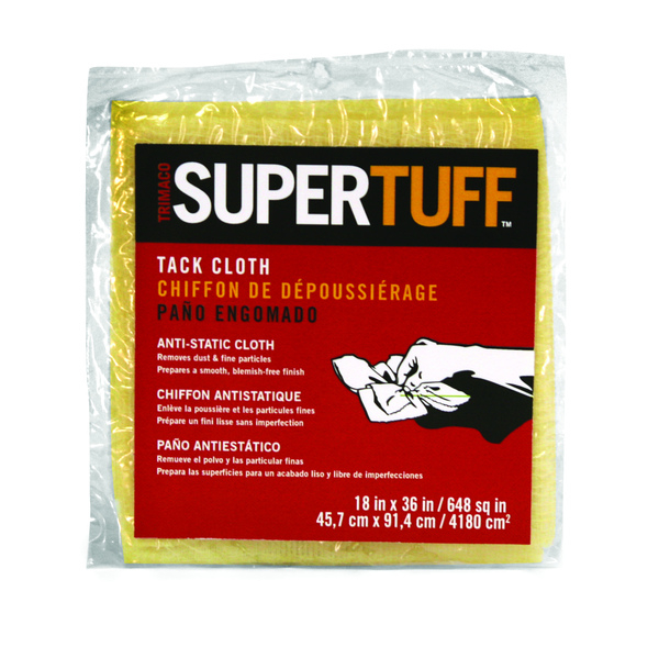 TRIMACO 10501 SUPERTUFF Tack Cloth, 18 in L, 36 in W, Cotton White