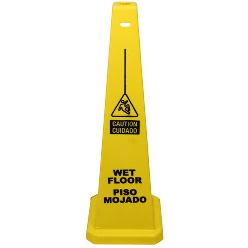 IMPACT 23879-90 36 in. English/Spanish Caution Wet Floor Safety Sign