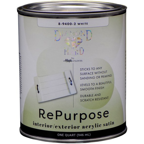 Majic Paints 8-9400-2 DIAMOND HARD REPURPOSE PAINT ENAMEL - WHITE