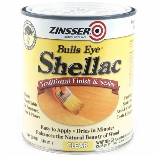 Bulls Eye Shellac, Mid-Tone, Clear, Liquid, 1 qt, Can