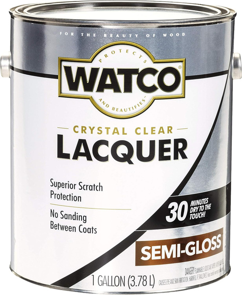 Watco 63131 Lacquer Clear Wood Finish, Semi-Gloss, Liquid, Clear, 1 gal, Can